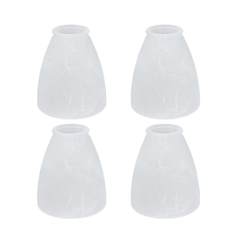 Aspen Creative 23062-4 Alabaster Transitional Style Replacement Glass Shade, 2-1/8" Fitter Size, 4-5/8" High x 4-1/8" Diameter, 4 Pack - Image 1